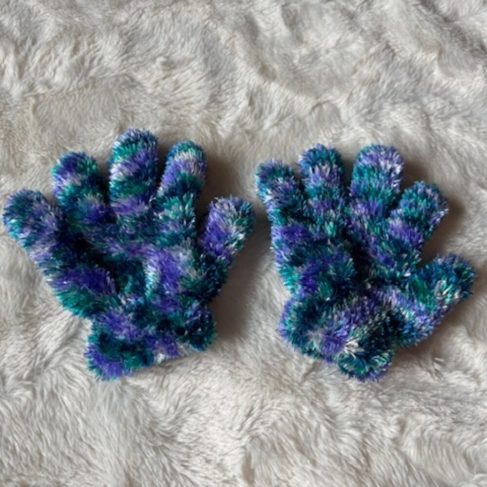 $5 Add-on Girls Purple and Blue Gloves